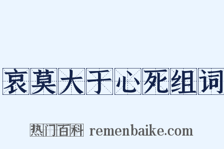 哀莫大于心死组词是什么意思的图片